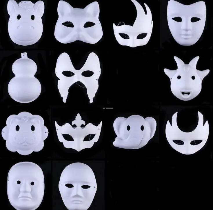 DIY Hand Painted Halloween Full Face Mask With Pulp, Plaster, And Covered  Paper White Masquerade Blank Masquerade Masks SN2799 From Linxi2015, $0.81