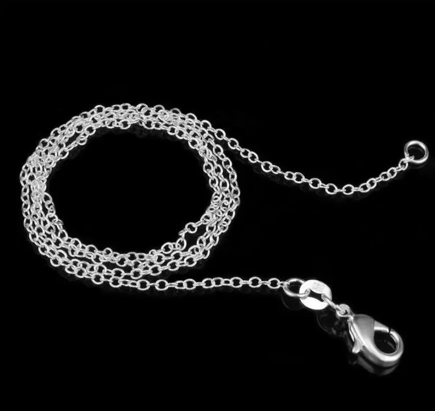 Correntes Jewels Conclusões Componentes 925 Sterling Sier Plated Link Colar Rolo Chain Colar com fecho de lagosta 16 18 20 22 24 Pinch Women O Jewler