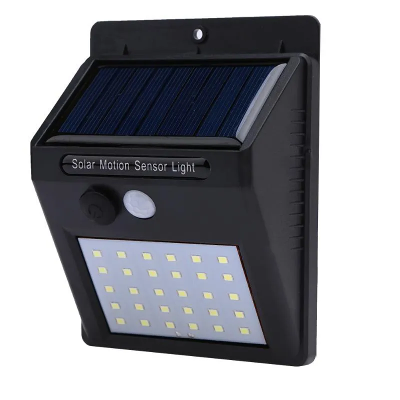 Imperméable à l'eau 30 LED lumière solaire panneau solaire puissance PIR capteur de mouvement LED lumière de jardin voie extérieure sens lampe solaire applique murale