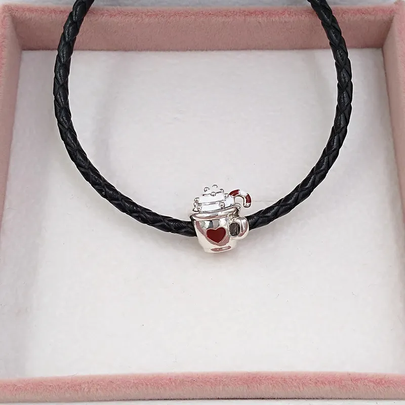 bedels authentieke sieraden maken sterling armbanden sier voor vrouwen ketting kralen Kit Bangle Warm Cocoa Wit & Rood Emaille Kerst ne_voghion.com