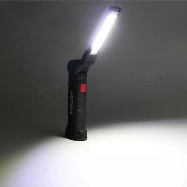 Bärbar ficklampa Utomhus Camping Arbeta Torch COB LED-lampa 5 MODES USB Uppladdningsbar Inbyggd batteri LED Light Magnetisk