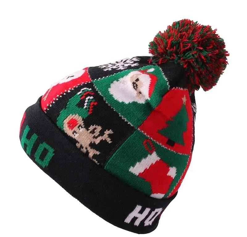 Nowy Popularny Boże Narodzenie Ftival Beanie z LED Light Party Hallowmas świętują kapelusze fasoli zimowych