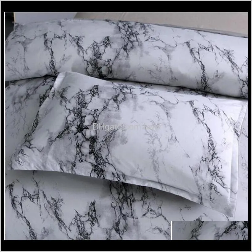 grey blue purple marble printed bedding set duvet cover king queen twin size california king quilt cover comforter cover 2/3pcs 201127