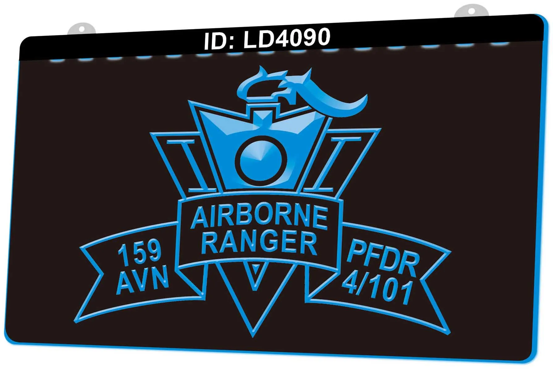 LD4090 Airborne Ranger 159 AVN PFDR 4 101 3D Gravure LED Light Sign Groothandel Retail