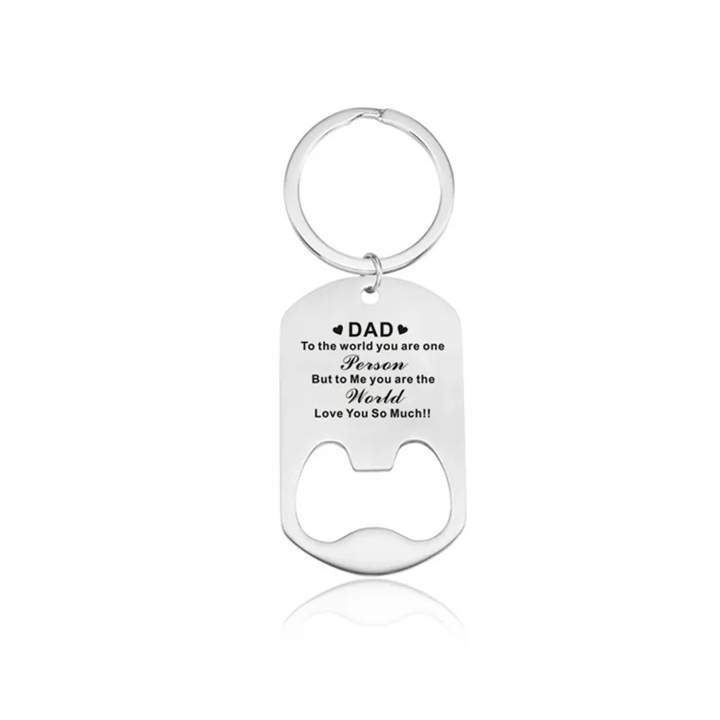 Stainless Steel Keychain Pendant Home Kitchen Corkscrew Beer Bottle Opener Keyring Father`s Day Gift Key Chain