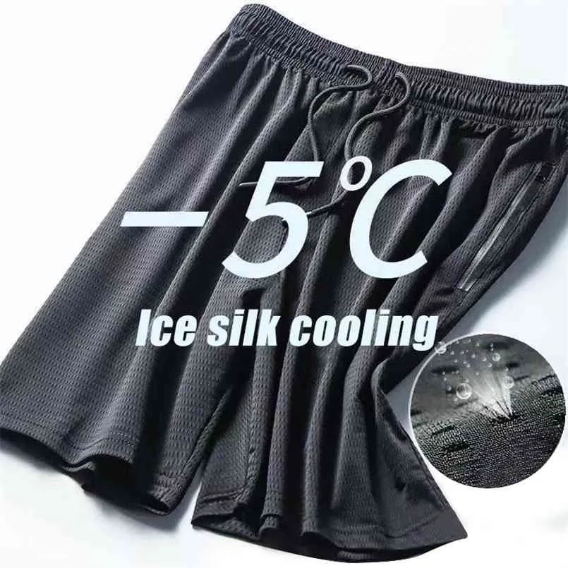 Summer Men Ice Silks Casual Pants Ultra-Thin Sports Quick-Drying Breathable Air-Conditioned Large Size For 210716