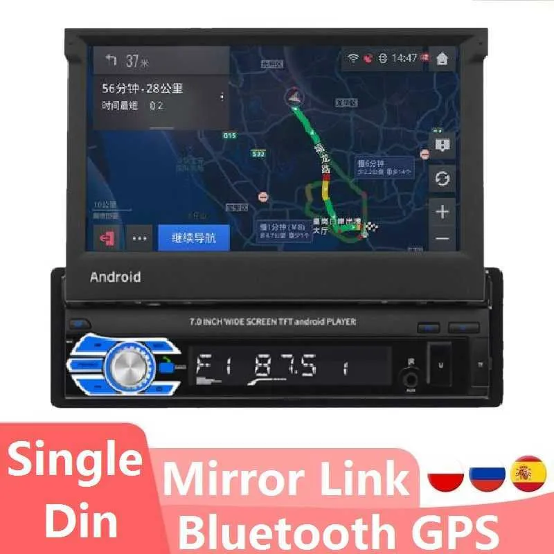 FD70 1din Android Car Audio Radio Multimedia Video Player Navegação 7 polegadas Tela GPS Bluetooth Mirror Link Autoradio
