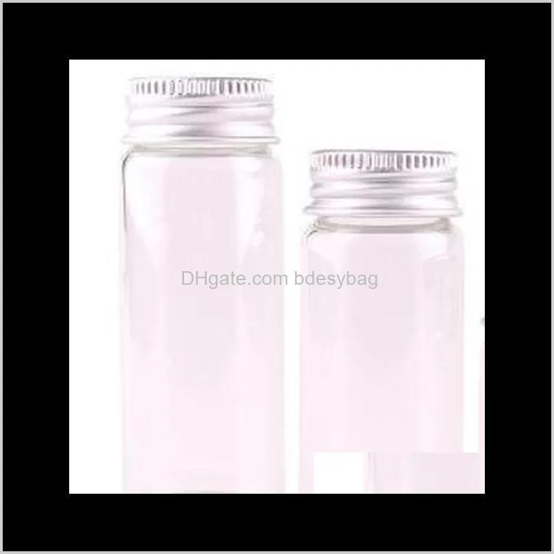 10ml 15ml 20ml 25ml 30ml(1oz) 40ml 50ml 60ml(2oz) transparent glass spice bottles jars terrarium with silver screw cap lid 24pcs