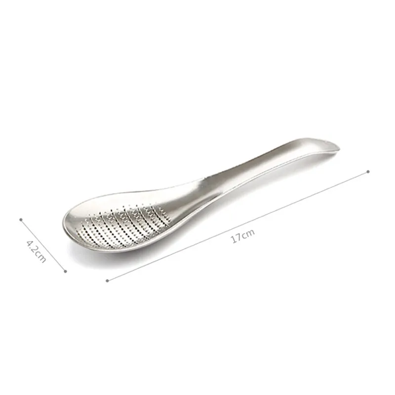 Stainless Steel Spoon Ginger Grinder Household Kitchen Tools Melons And Fruits Grinding Tool Garlic Masher 17*4.2CM