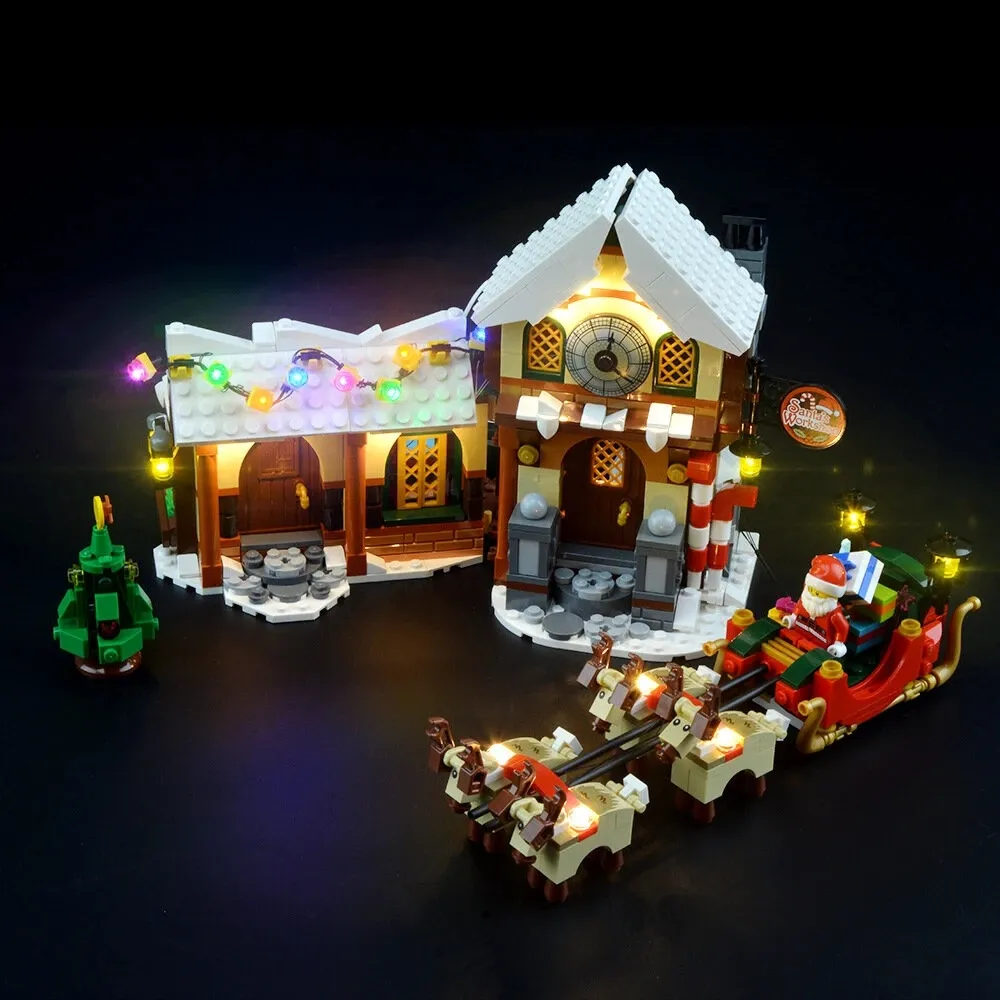 YEABRICKS Kit di luci di illuminazione a LED fai-da-te per accessori di illuminazione per mattoncini della serie Lego 10245 Natale