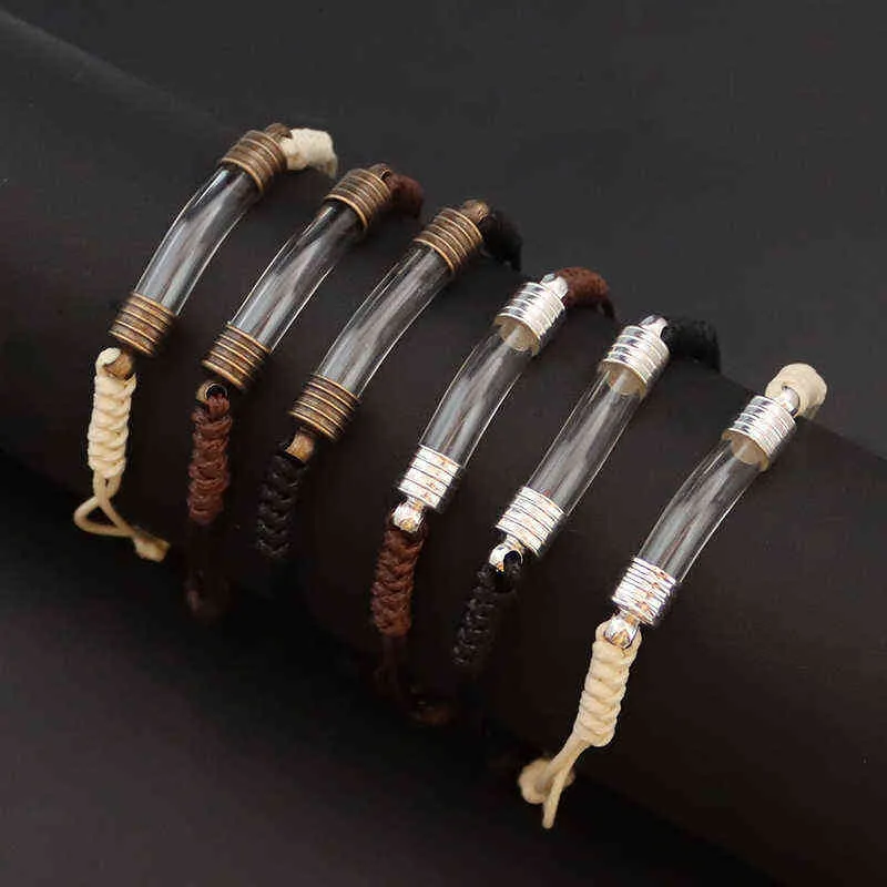 Vial Jewelry: Glass Vial Pendant Bracelet With Letter Charms