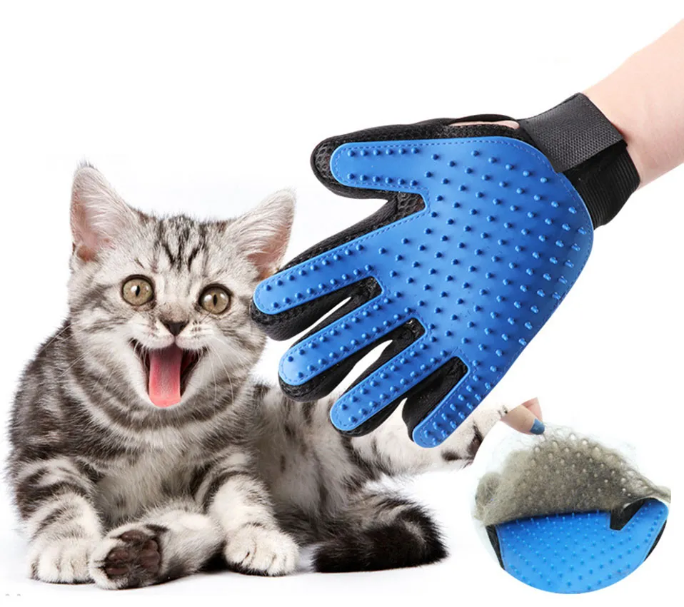 Glove For Cats Cat Grooming Pet Dog Hair Deshedding Brush Comb Glove For Pet Dog Finger Cleaning Massage Glove For Animal (1)