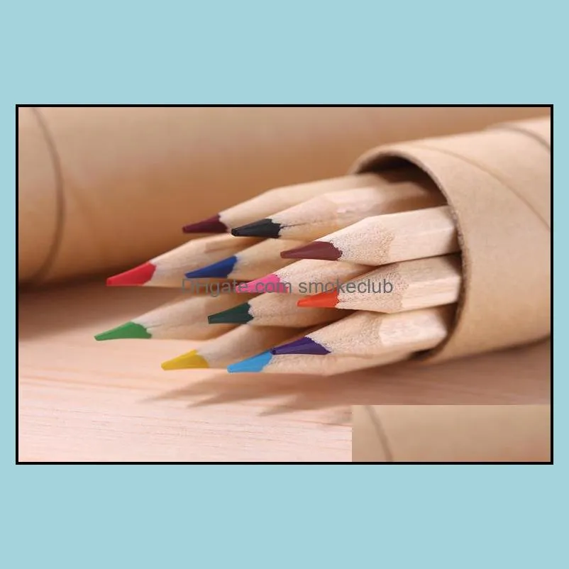 colored Lead Color drawing pencil wood Colour Pen Sets of 12 colours kids coloured draw pencils children epacket