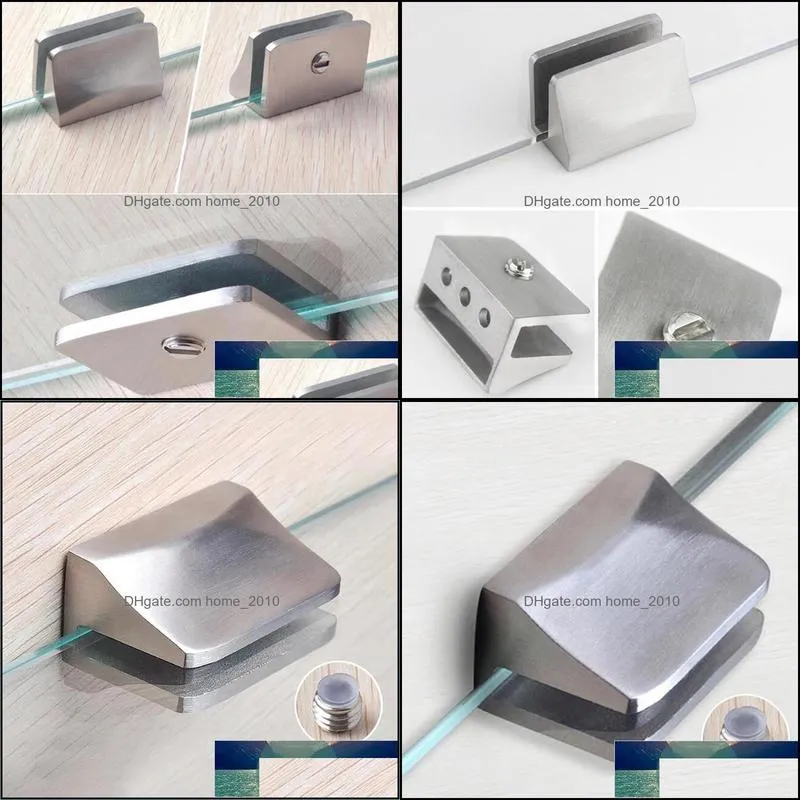 Glass Clamp Plated Brackets 304 Stainless Steel Shelf Holder Support Brackets Clamps Wall Mounted Glass Clips