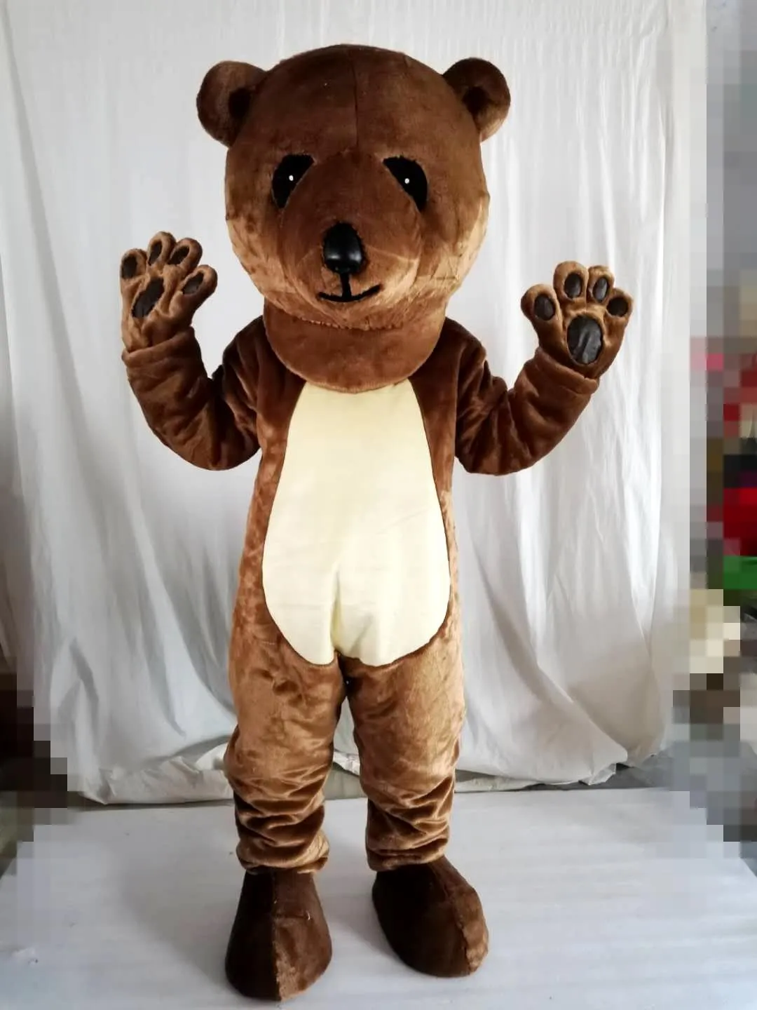 Halloween Brown Bear Mascot Costume Top Quality Animal Thème de personnage de thème Carnival Unisexe Tenue d'adultes Robe de fête d'anniversaire de Noël