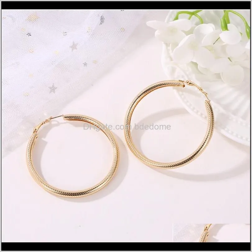 earring hoop stud steel material tube circle screw thread finished silver gold color plated for women girls gift