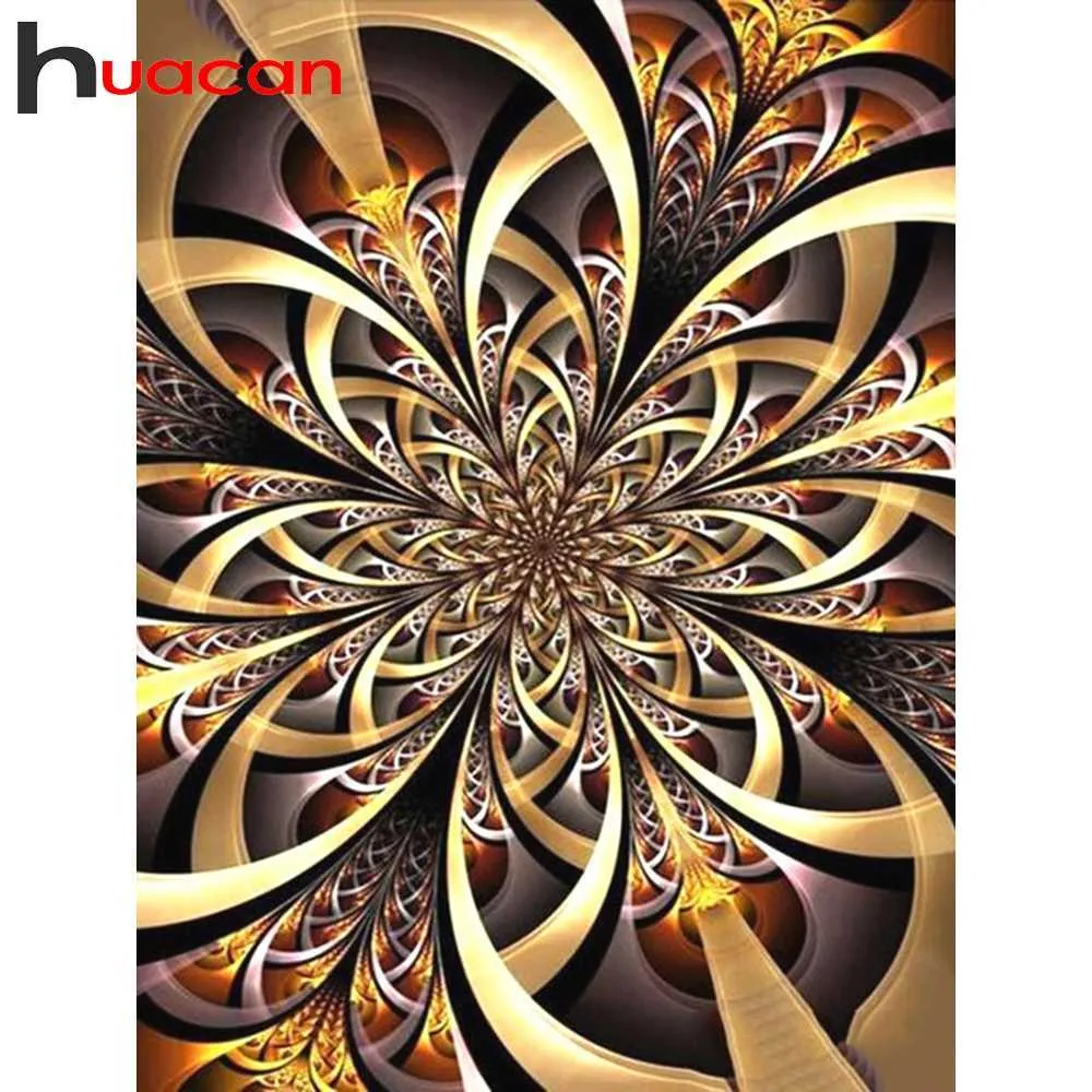 Huacan Full Square / Okrągły Diament Malarstwo Kwiat 5D Diamenty Haft Abstrakcyjne Dekoracje Zestaw Art Home Art