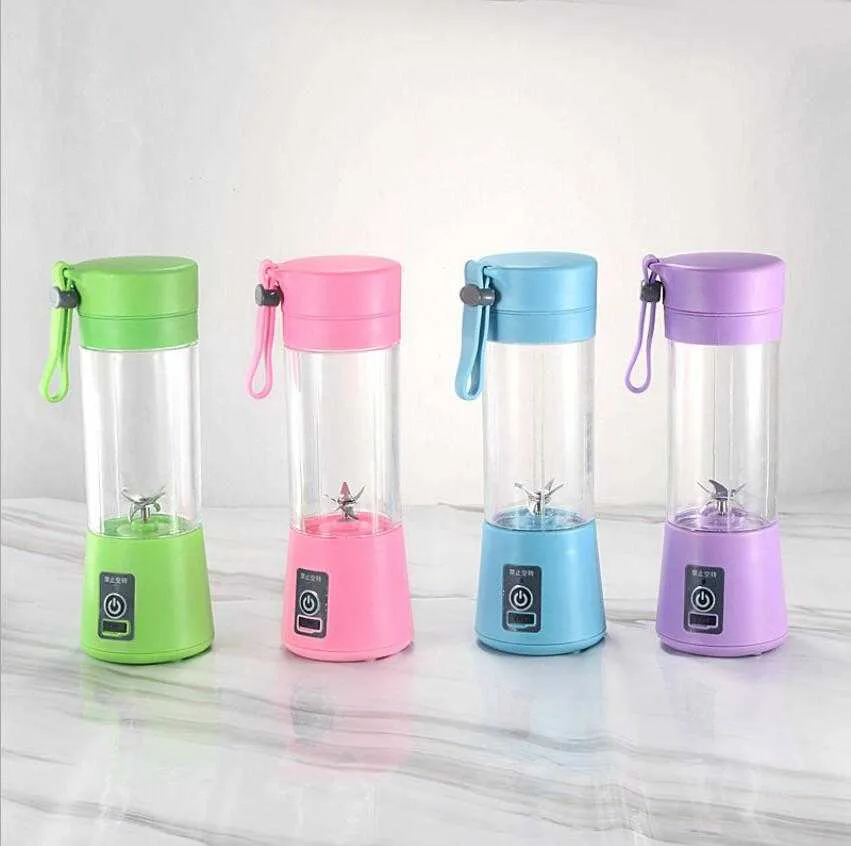 Electric Juicer Cup 6 leaf 380ml Mini Portable USB Rechargeable Juice Blender Smoothie Maker Blender Machine Sport Bottle Juicing CupZYY735