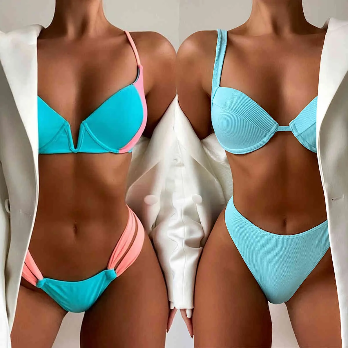 Push Up Bikinis 2021 Сексуальный купальник для женщин Купальники Микро бикини набор сексуальных бикини Купальники Купальники Плавательный костюм Бикини X0522