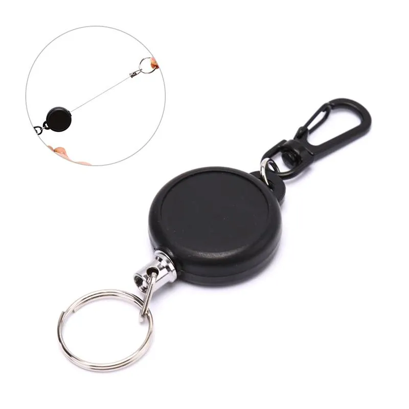 Nyckelringar 1pcs Unikt ID-märke Lanyard Namn Tag Korthållare Reel Recoil Belt Clip Retractable Pull Nyckelkedja