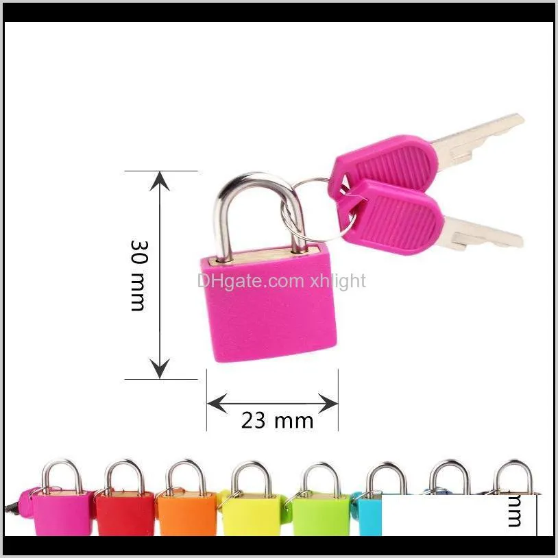 30x23mm small mini strong metal padlock travel suitcase diary book lock with 2 keys security luggage padlock decoration many colors