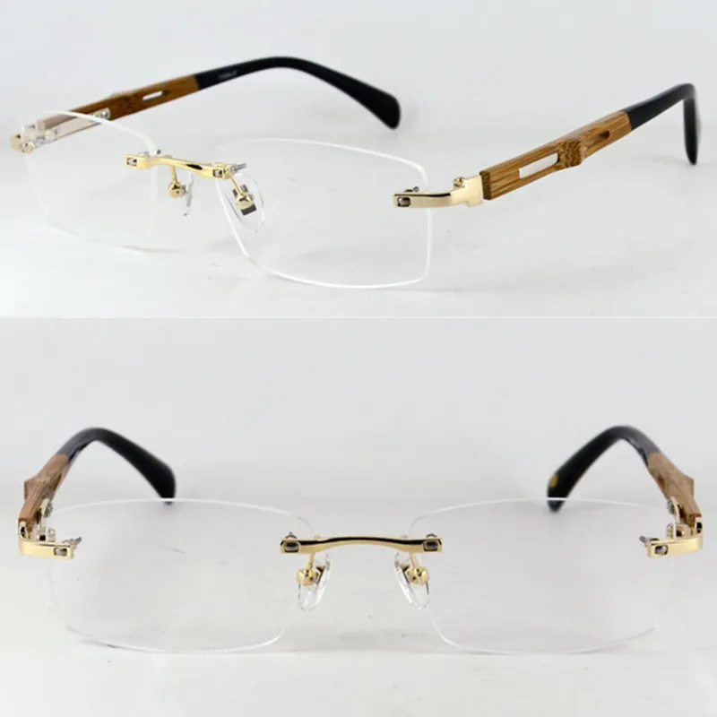 Czysty tytan drewniany ręcznie wykonany bez krawędzi ramy okularu luksusowe krótkowzroczność rx zdolne mężczyzn Kobiety okularowe okulary najwyższej jakości 210323264S