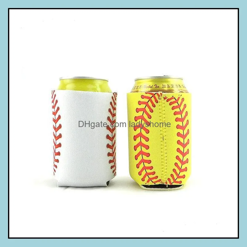 330ml Neoprene Can Cooler Sleeve Baseball Sunflower Leopard Prints Insulator Holder Bag Water Bottle Cover Pouch Kitchen Bar Tools