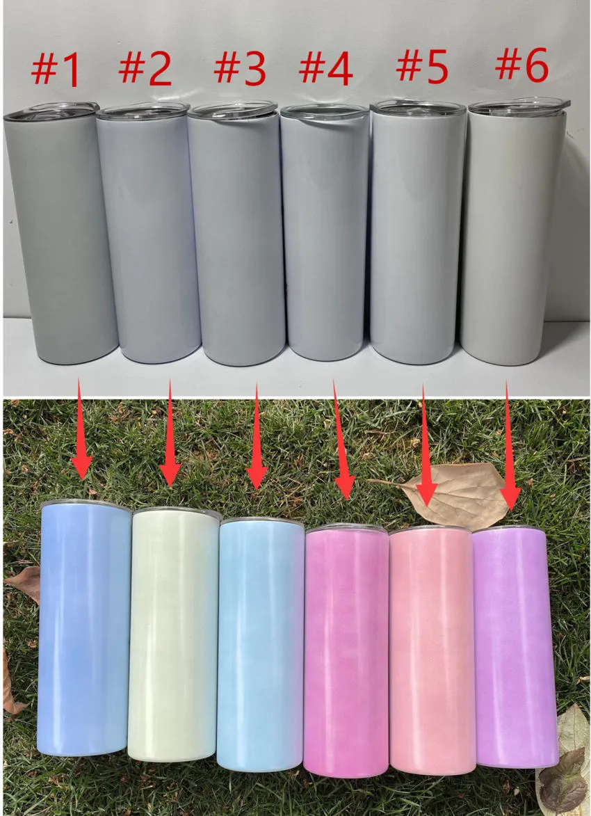 Tumblers retos de sublimação 20oz de cor UV mudando no copo de sol aço inoxidável canecas de isolamento garrafa de água de transferência térmica A02