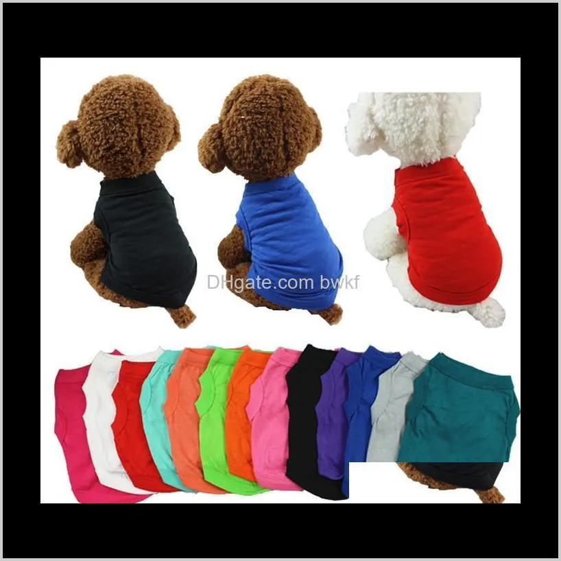 Supplies Home GardenPET T Solid Fashion Top Shirts Vest Cotton Puppy Small Dog Clothes Pet Apparel SZ510 Drop Livrot 2021 VRNKX