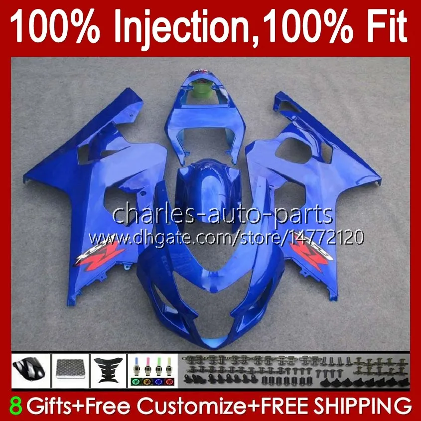 스즈키 GSXR750 GSXR 750CC 600cc의 750 600 CC 2004 2005 43No.34 GSXR600 GSXR750 K4 04 05 GSXR600 GSXR750 2004-2005 OEM 페어링 키트 라이트 블루 바디 사출 금형