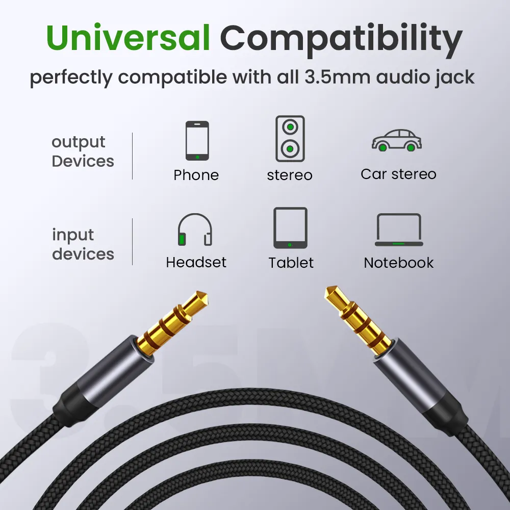 Câble AUX Jack 3.5mm mâle à mâle câble Audio 3.5mm câble haut-parleur pour casque voiture pour Xiaomi Redmi 5 plus Oneplus 5t AUX
