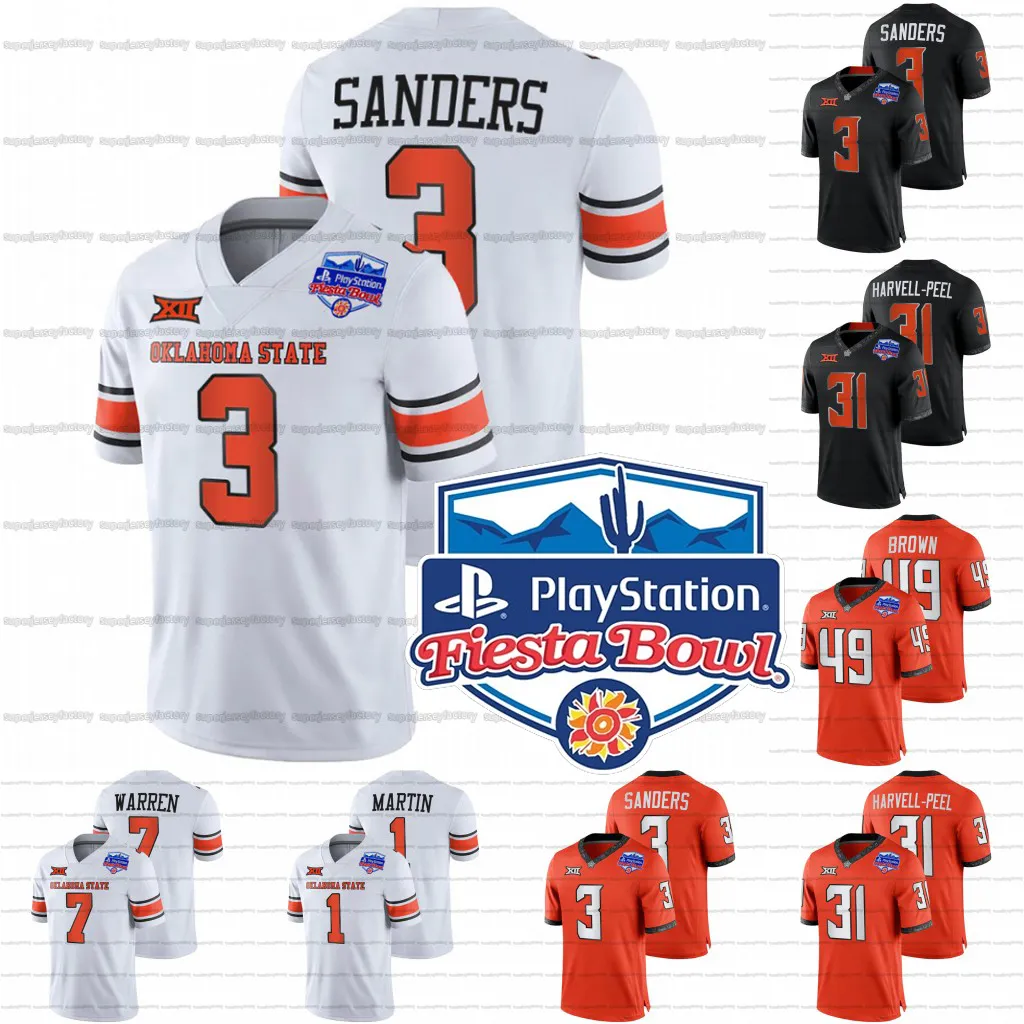 2022 Fiesta Bowl Oklahoma State Cowboys Jersey 3 Spencer Sanders NCAA College Football Jersey