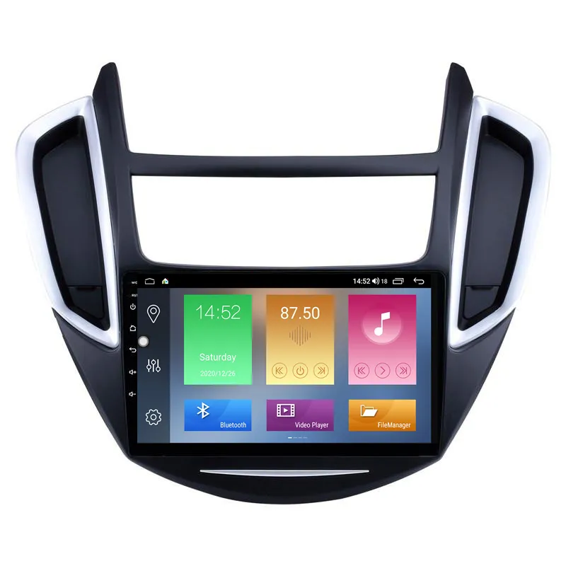 Android 10 bil DVD GPS-navigationsradio spelare för Chevy Chevrolet Trax 2014-2016 Support Rattstyrning 9 tums HD Touchscreen