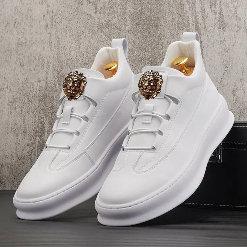 Middle help small white shoes new casual Boots hot luxury high top board thick soles men's sports shoe Zapatos Hombre 38-44 A6