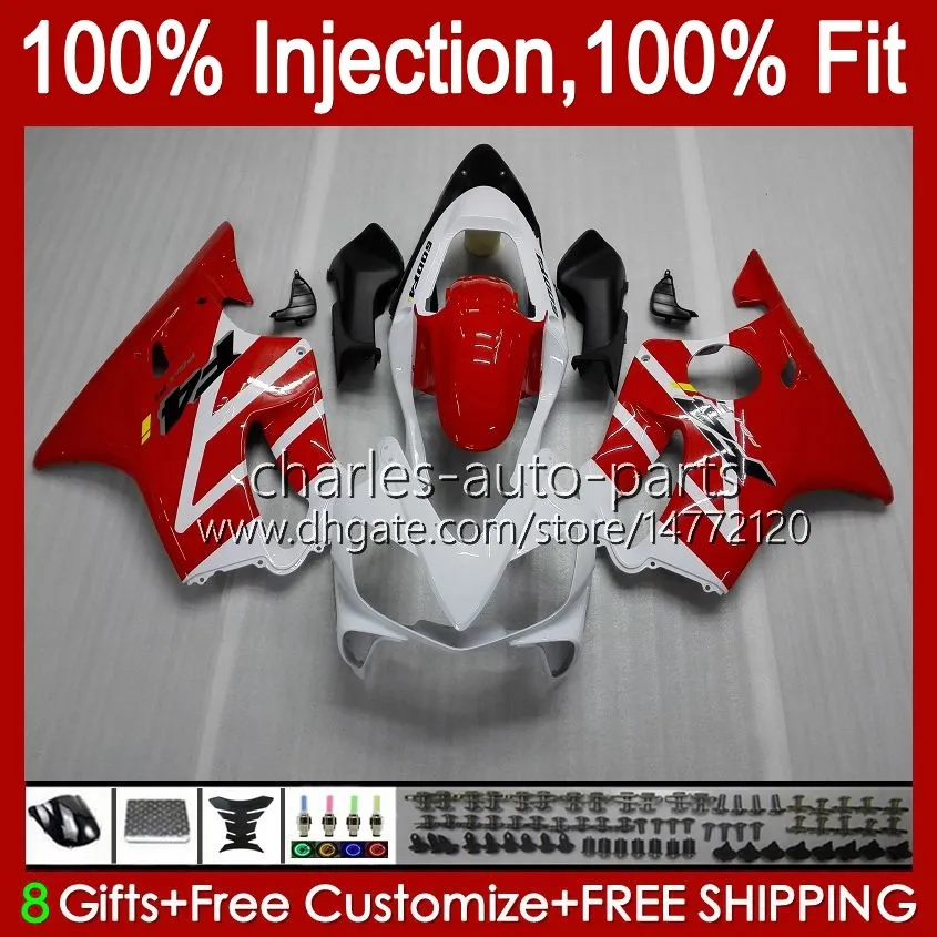 OEM Body for Honda CBR600F4I F4 I CBR600FS 01-03 Bodywork A6NO.11 CBR 600F4I 600 F4I FS CC 2001 2002 2003 CBR600 F4I 600CC 01 02 03 Injektionsform Fairing Red White