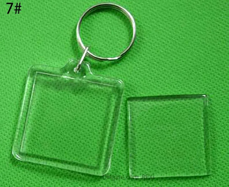 Temizle Akrilik Plastik Boş Anahtarlıklar Eklemek Pasaport Fotoğraf Çerçevesi Anahtarlık Resim Parti Hediye Için