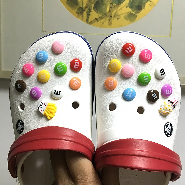 Fashion Jewelry Letter Croc Charms Jibbitz Simulation M Chocolate Beans  Shoes Decoration Realistic Rainbow Sugar Shoe Jibz Kids Gifts From 2,81 €