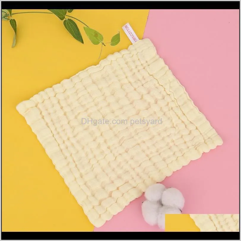 baby towel cotton plain square newborn handkerchief face towel infant wipe hands towel toddler bibs 70 o2