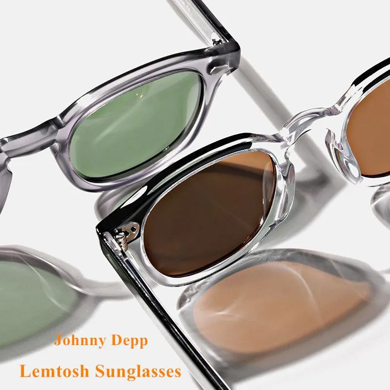 Óculos de Sol LEMTOSH Masculino Polarizado Vintage Redondo Acetato Importado Óculos de Sol Feminino Óculos de Prescrição