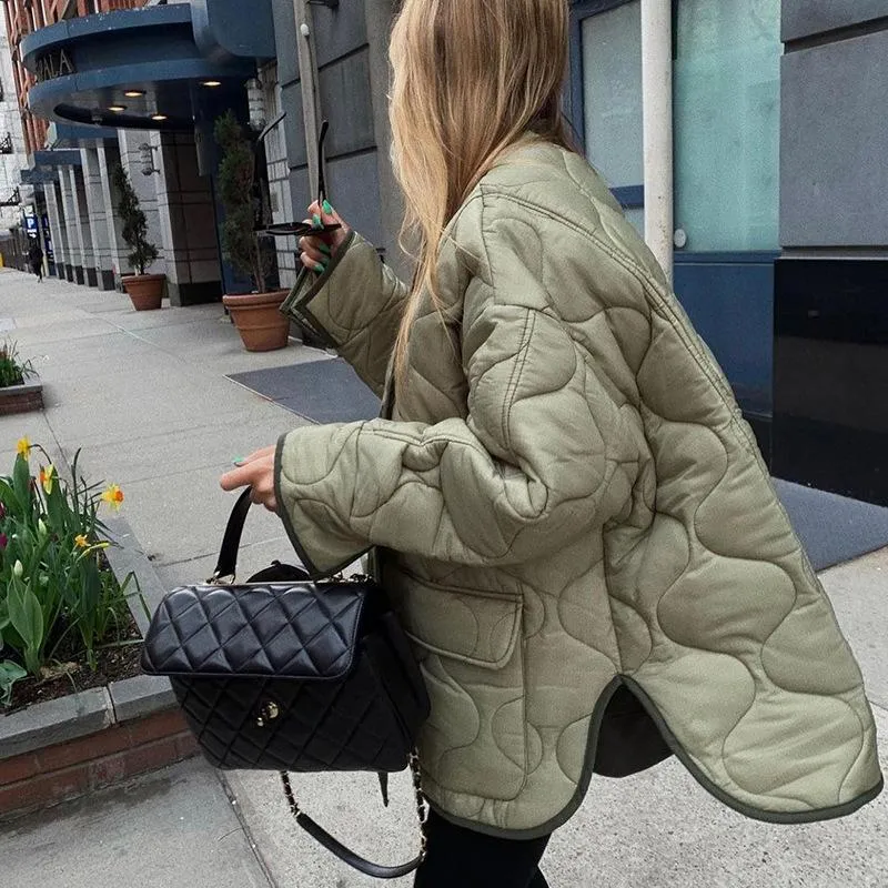 DSAoTeng Veste Courte Matelassée Y2K Femme Motif Floral - Manteau Hiver Vintage Manches Longues Boutons Confortable