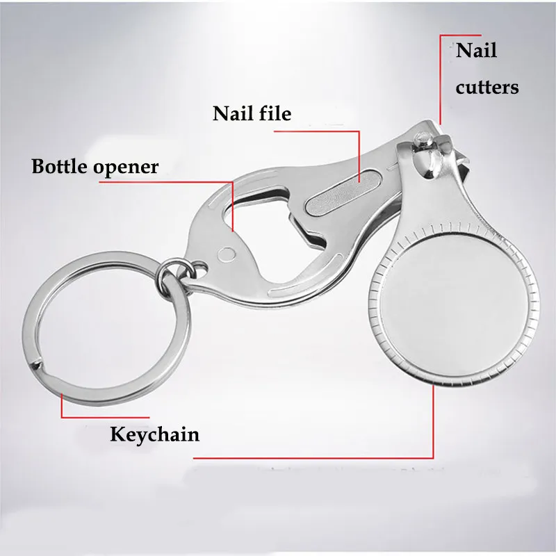 Functional Nail Clippers Favor Sublimation Keychain Pocket Knife Stainless Steel Folding Hand Toe Opener Outdoor Portable Key Pendant