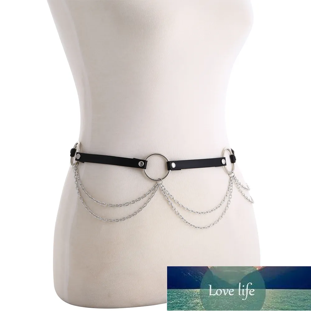 Punk Leather Chain Tassel Body Harness - Adjustable Bikini Chain Body Jewelry For Parties & Festivals