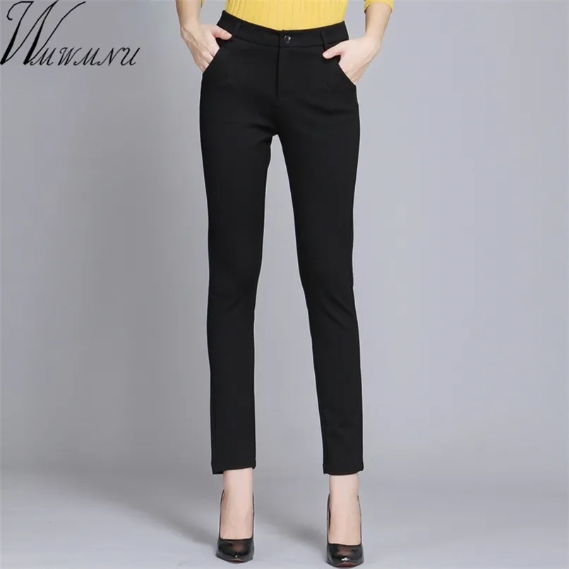 Wmwmnu Women Trousers Work Wear casual Spring Black pencil Pants Plus Size 4XL Female Slim Elastic Pantalones Mujer 210915