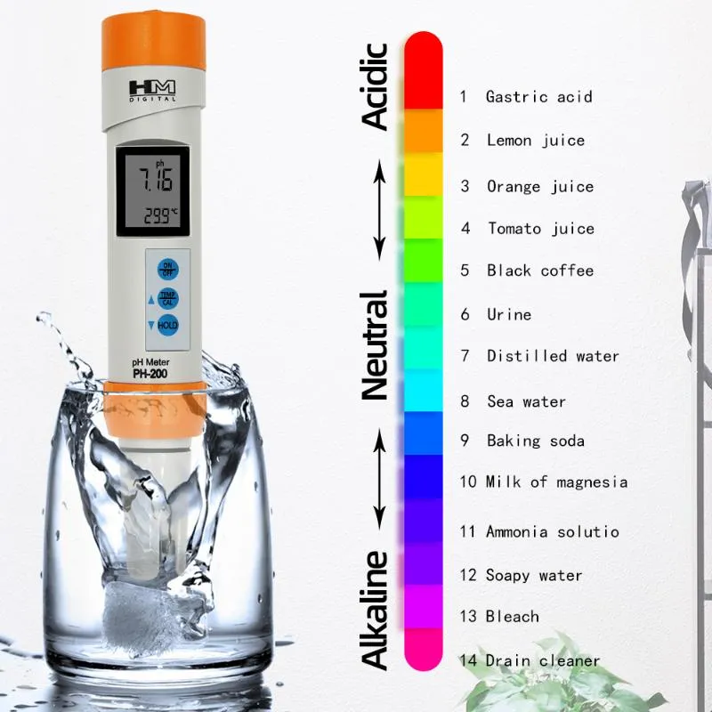 Mètres HM Digital PH 200 Température De PH Mètre Étanche Avec