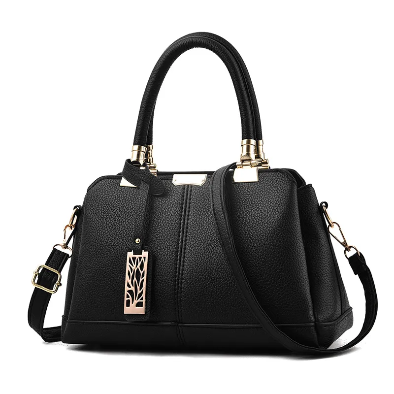 HBP المحافظ حقائب اليد حقائب عالية الجودة المرأة حقيبة محفظة سعة كبيرة بو الجلود حقائب السيدات الكتف لون أسود