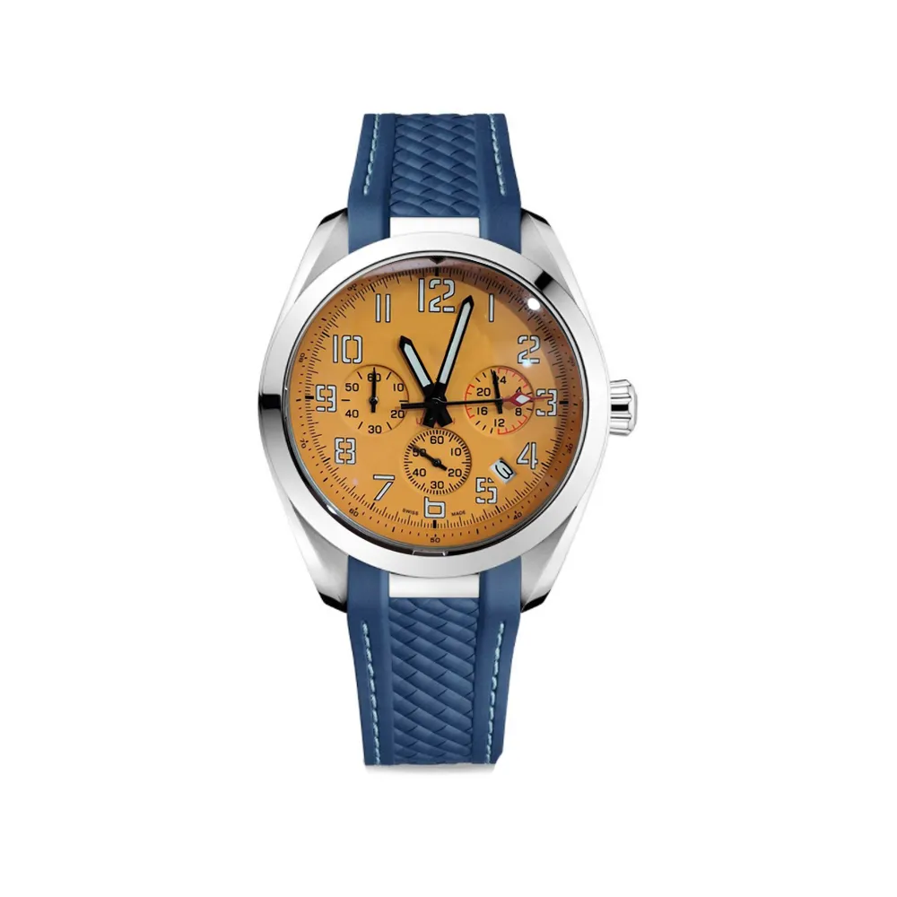 Nouveau avec étiquettes montres de luxe pour hommes aviation moulé montre numérique chronographe calendrier affichage noir militaire caoutchouc montre bracelet montre