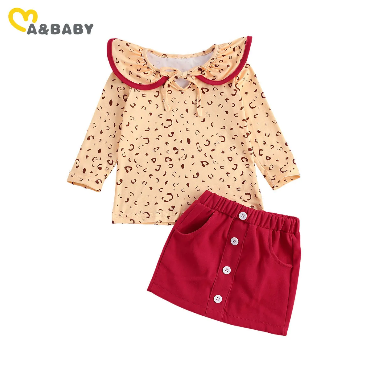 6M-4Y秋の幼児幼児子供赤ちゃん女の子服セット長袖トップスレッドスカート衣装子供服210515
