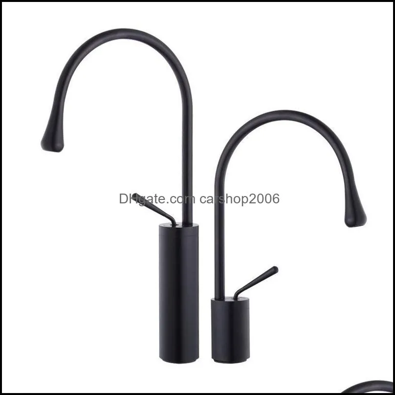 Bathroom Sink Faucets Faucet Rose Gold Brass Mixer Tap Kitchen Basin Water Black