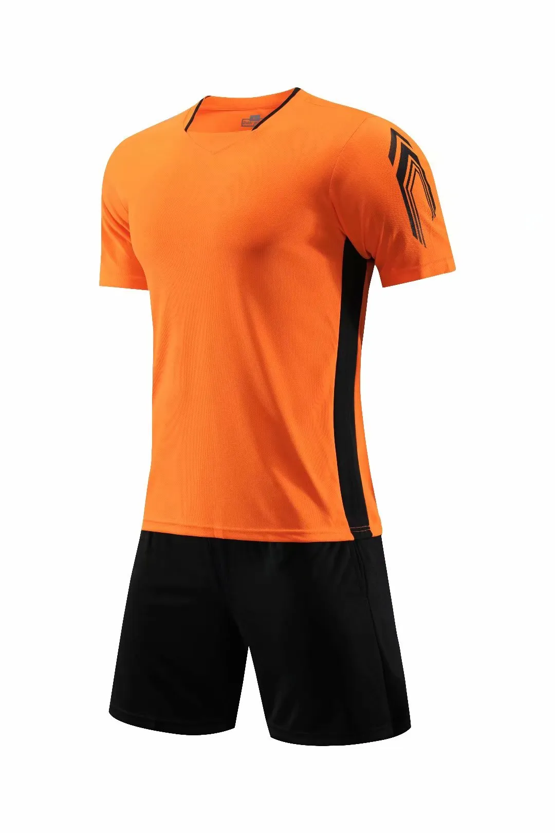 オレンジ色の子供の子供たちのサッカージャージセット男性屋外フットボールキットユニフォームフットボールトレーニングシャツショートスーツ
