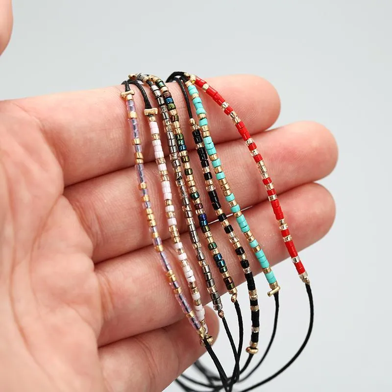 Moda hecha a mano niños amistad rojo azul cuentas pulsera encanto bohemio para mujeres accesorios joyería pulseras al por mayor